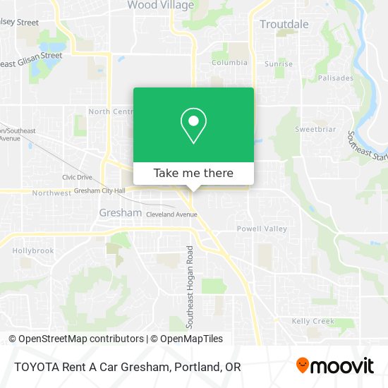 Mapa de TOYOTA Rent A Car Gresham