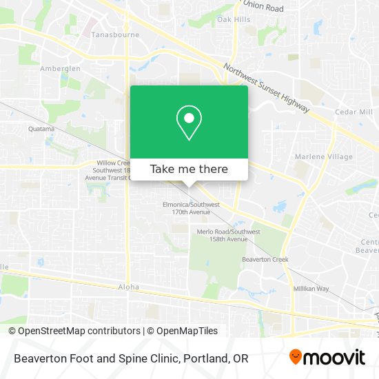 Beaverton Foot and Spine Clinic map