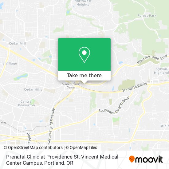 Prenatal Clinic at Providence St. Vincent Medical Center Campus map