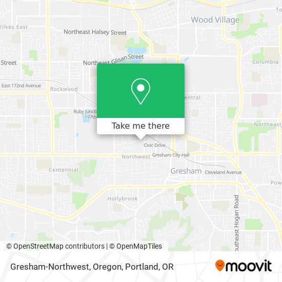Gresham-Northwest, Oregon map