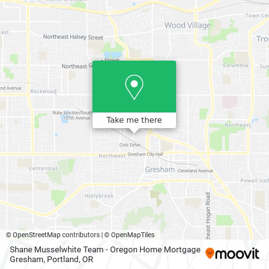 Shane Musselwhite Team - Oregon Home Mortgage Gresham map