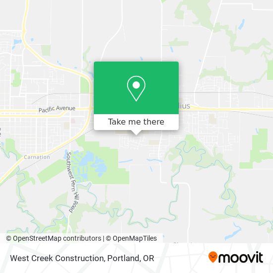 West Creek Construction map