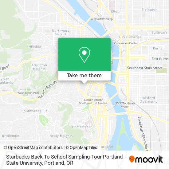 Starbucks Back To School Sampling Tour Portland State University map