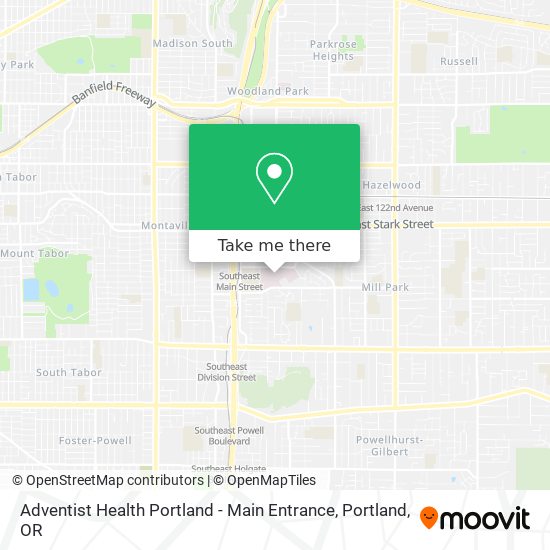 Mapa de Adventist Health Portland - Main Entrance