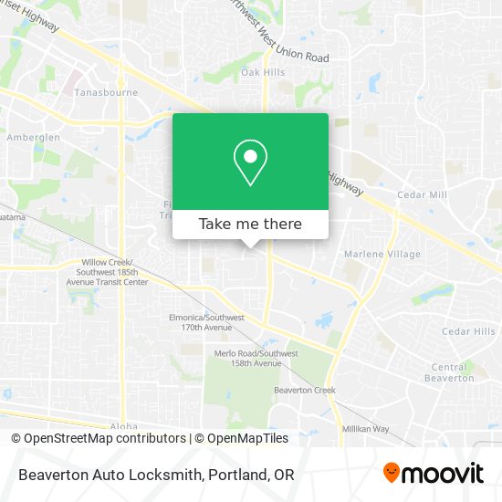 Mapa de Beaverton Auto Locksmith