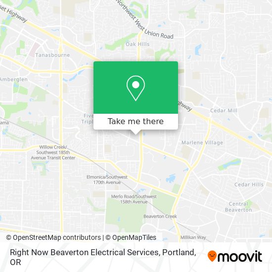 Mapa de Right Now Beaverton Electrical Services