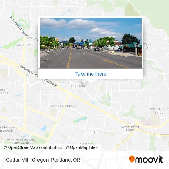 Cedar Mill, Oregon map