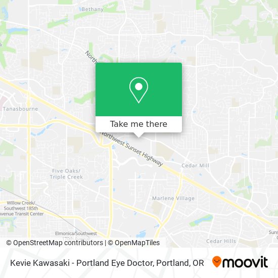 Mapa de Kevie Kawasaki - Portland Eye Doctor