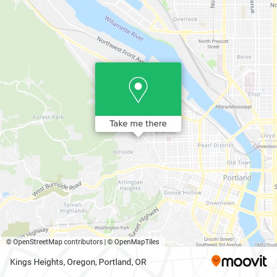 Kings Heights, Oregon map