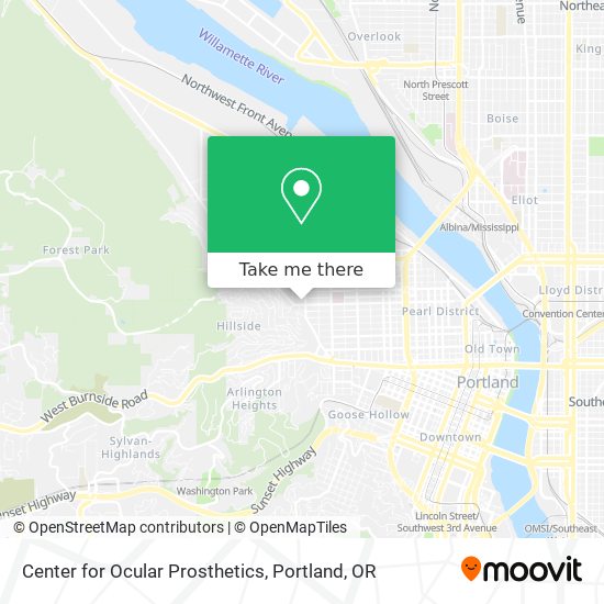 Center for Ocular Prosthetics map