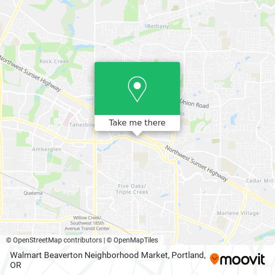 Walmart Beaverton Neighborhood Market map