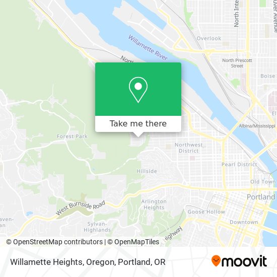 Willamette Heights, Oregon map