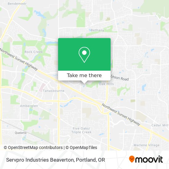 Mapa de Servpro Industries Beaverton