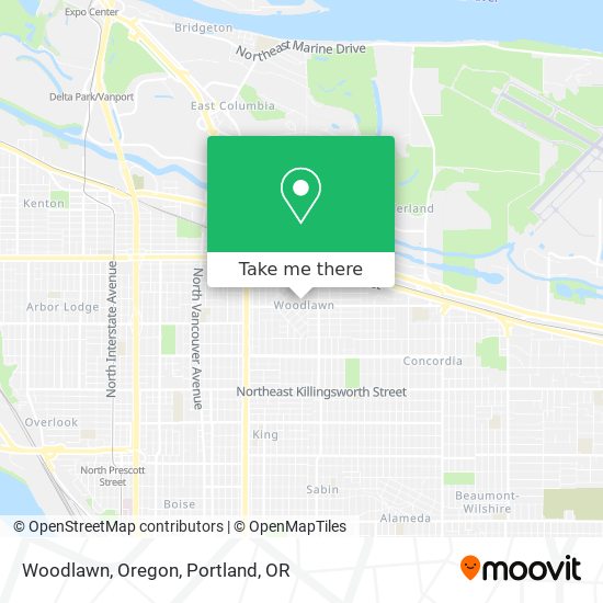 Woodlawn, Oregon map