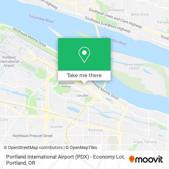 Portland International Airport (PDX) - Economy Lot map