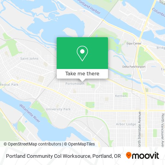 Mapa de Portland Community Col Worksource