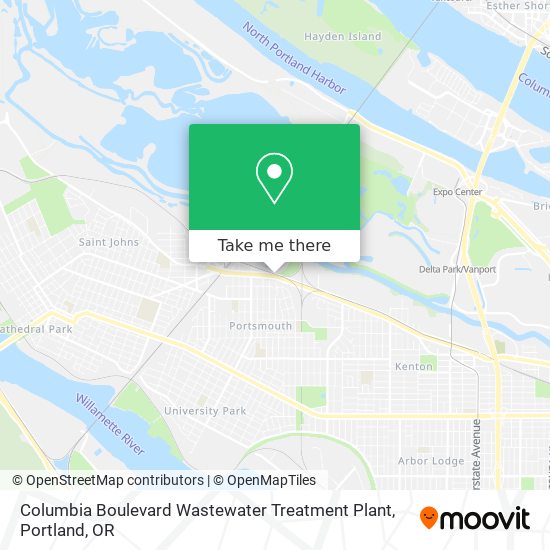 Mapa de Columbia Boulevard Wastewater Treatment Plant