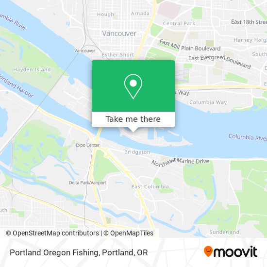 Portland Oregon Fishing map