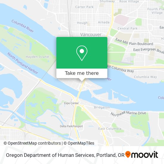 Mapa de Oregon Department of Human Services