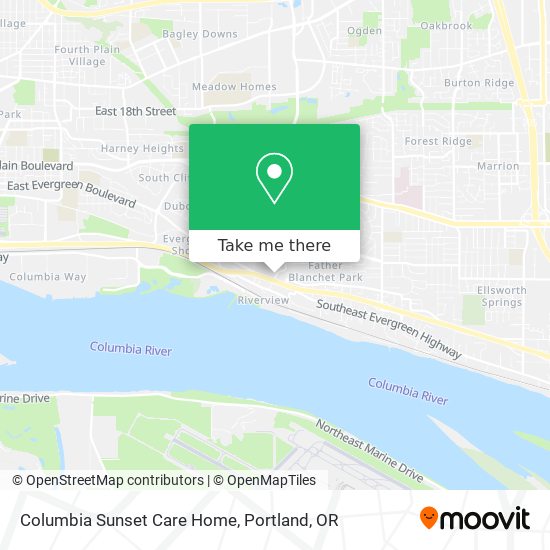 Columbia Sunset Care Home map