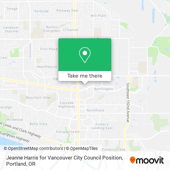 Mapa de Jeanne Harris for Vancouver City Council Position