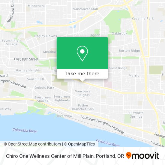 Chiro One Wellness Center of Mill Plain map