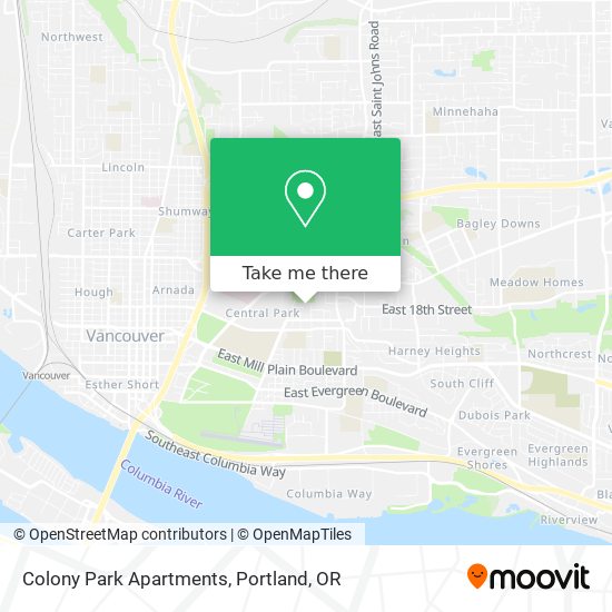 Mapa de Colony Park Apartments