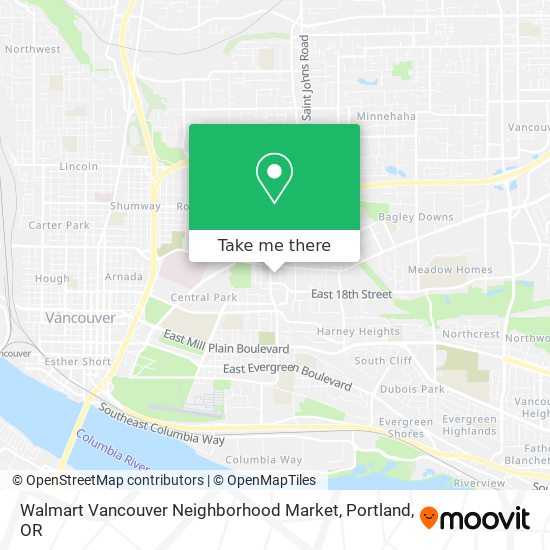 Mapa de Walmart Vancouver Neighborhood Market