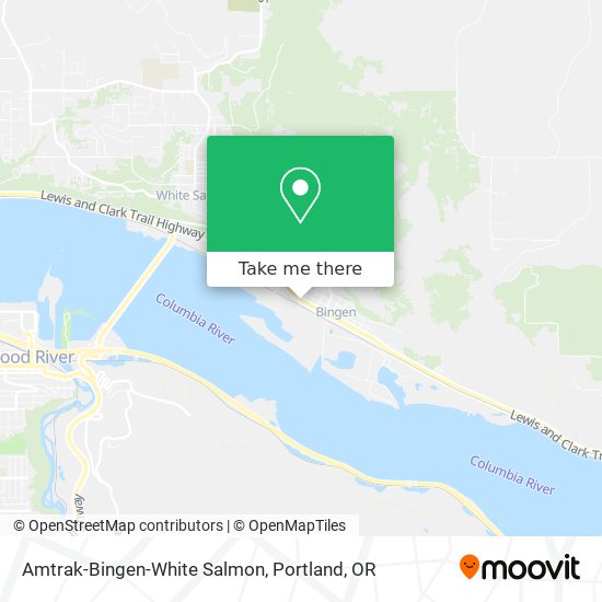 Amtrak-Bingen-White Salmon map