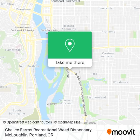 Chalice Farms Recreational Weed Dispensary - McLoughlin map