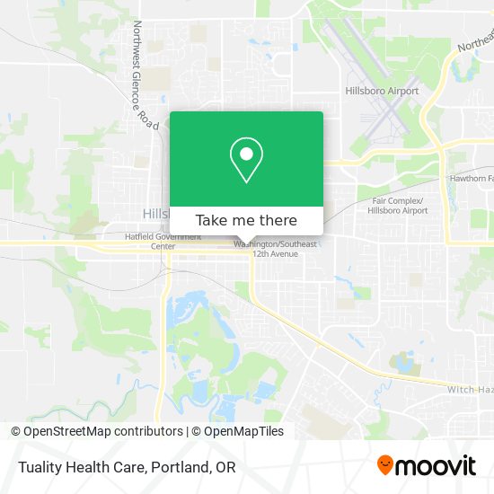 Tuality Health Care map