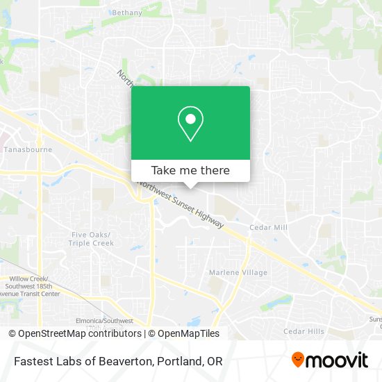 Mapa de Fastest Labs of Beaverton