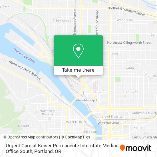 Urgent Care at Kaiser Permanente Interstate Medical Office South map
