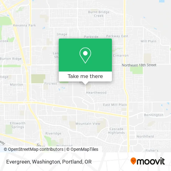 Evergreen, Washington map