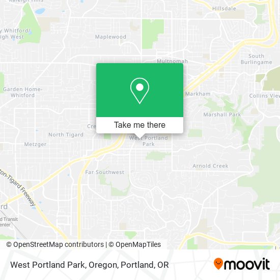 West Portland Park, Oregon map
