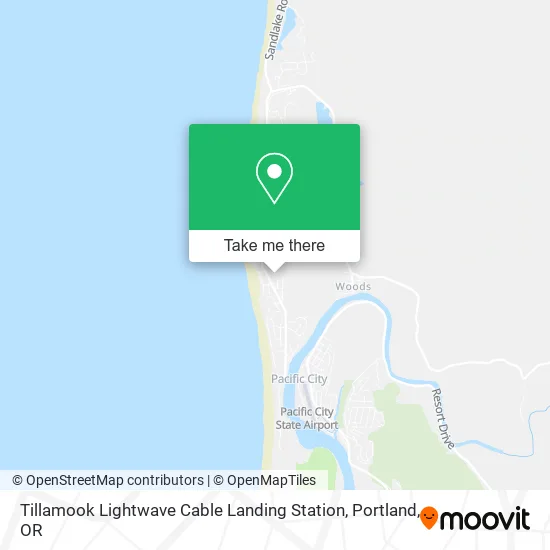 Mapa de Tillamook Lightwave Cable Landing Station