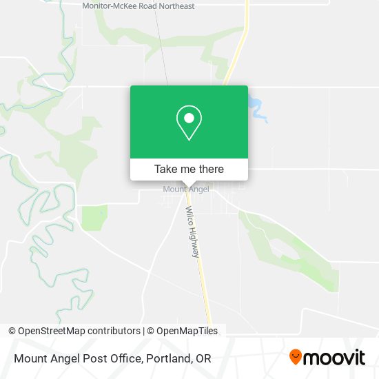 Mount Angel Post Office map