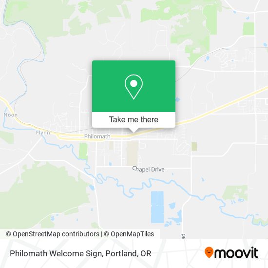 Philomath Welcome Sign map