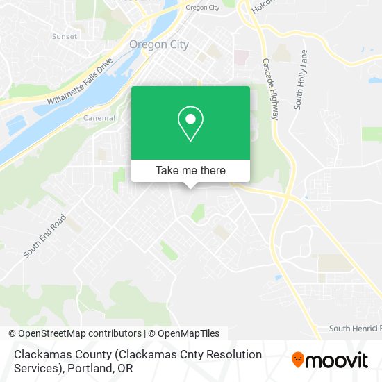Mapa de Clackamas County (Clackamas Cnty Resolution Services)