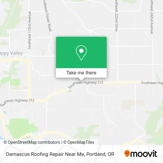 Mapa de Damascus Roofing Repair Near Me