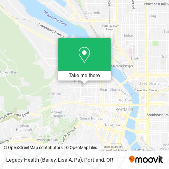 Mapa de Legacy Health (Bailey, Lisa A, Pa)