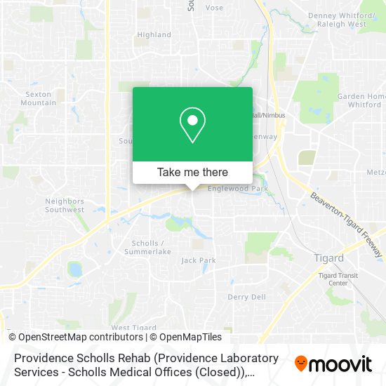 Providence Scholls Rehab (Providence Laboratory Services - Scholls Medical Offices (Closed)) map