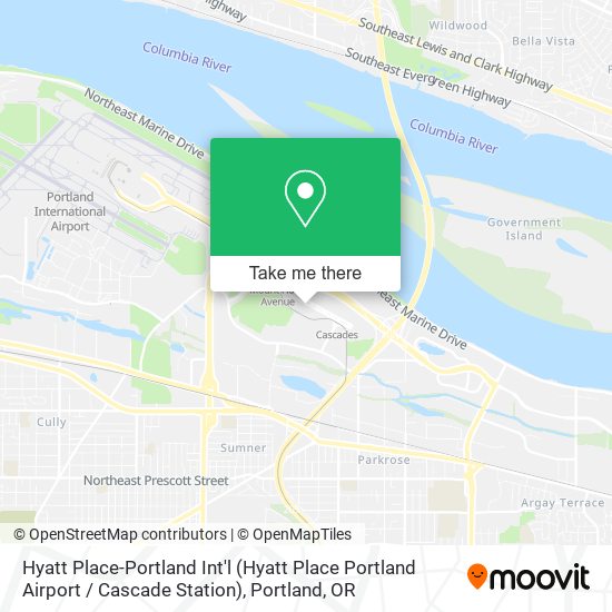 Mapa de Hyatt Place-Portland Int'l (Hyatt Place Portland Airport / Cascade Station)