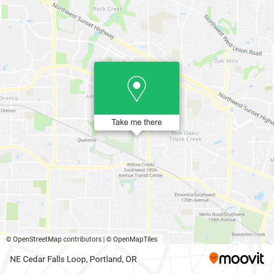 NE Cedar Falls Loop map