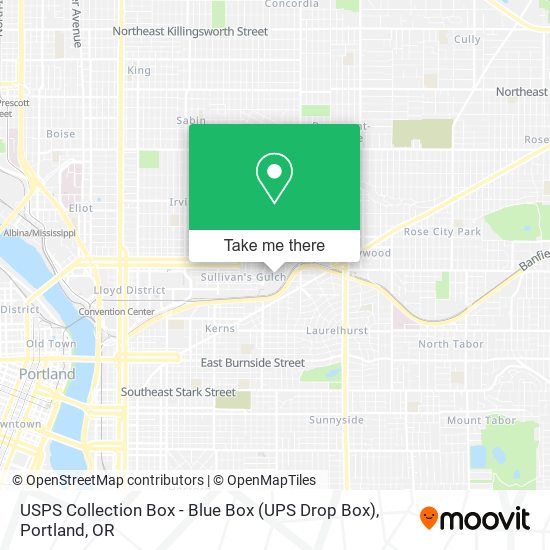 Mapa de USPS Collection Box - Blue Box (UPS Drop Box)