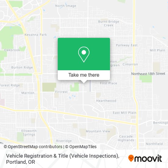 Vehicle Registration & Title (Vehicle Inspections) map