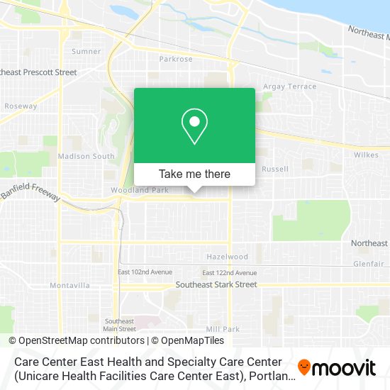 Mapa de Care Center East Health and Specialty Care Center (Unicare Health Facilities Care Center East)