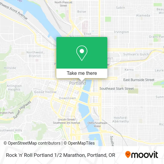 Rock 'n' Roll Portland 1 / 2 Marathon map