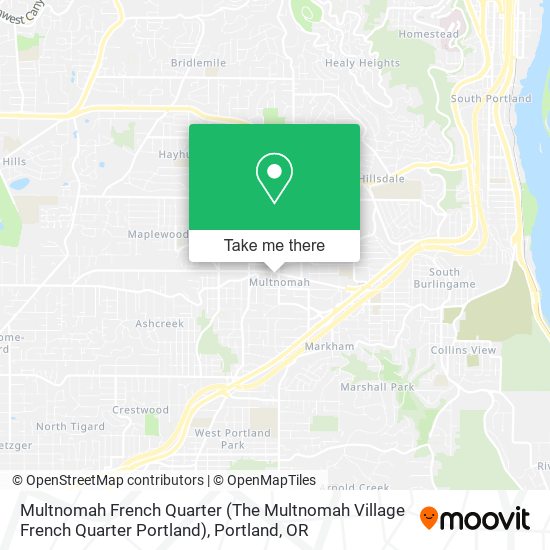 Multnomah French Quarter (The Multnomah Village French Quarter Portland) map