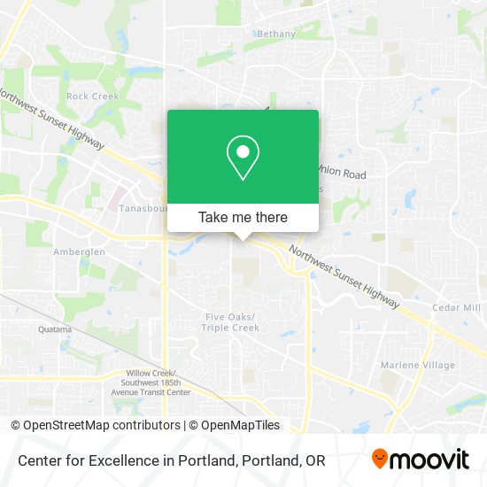 Center for Excellence in Portland map